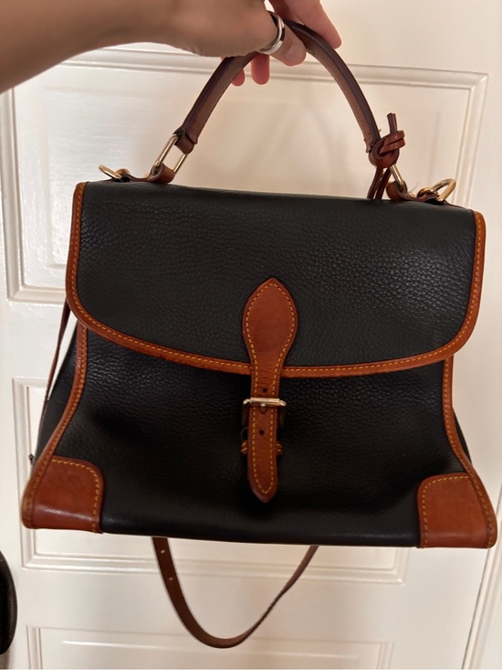 Dooney & Bourke Handbags - Dooney & Bourke Black and Brown Leather Top-Handle Shoulder Bag